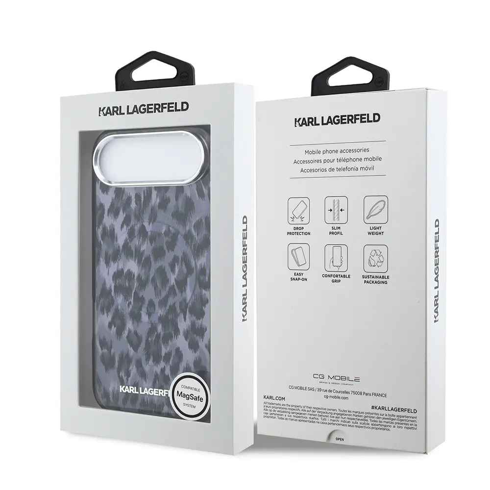 iPhone 17 Air MagSafe Uyumlu Leopar Baskılı Kılıf - Karl Lagerfeld