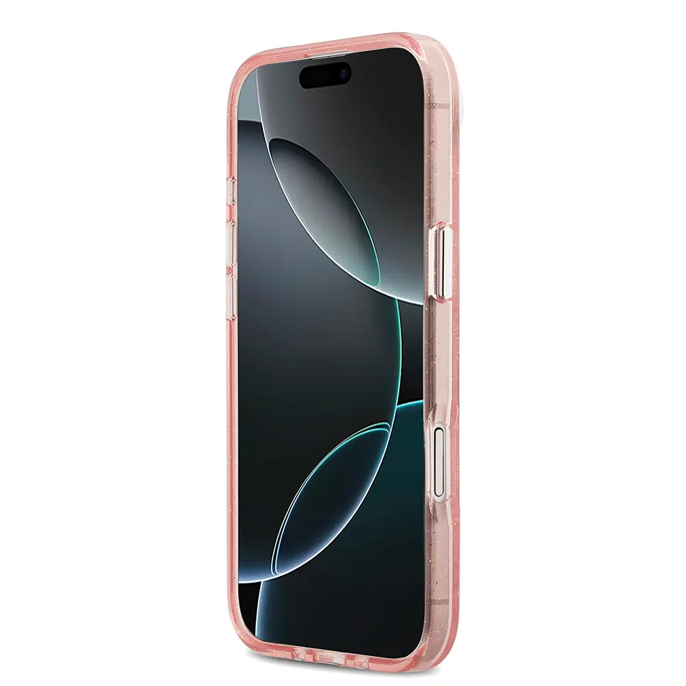 Apple iPhone 17 Air Kılıf Karl Lagerfeld Orjinal Lisanslı Parlayan Simli Karl & Choupette Heads Kapak