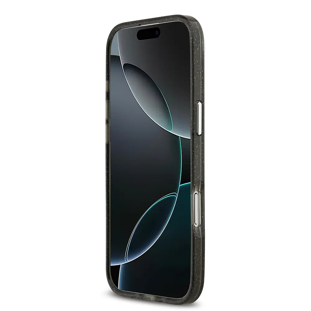 Apple iPhone 17 Air Kılıf Karl Lagerfeld Orjinal Lisanslı Parlayan Simli Karl & Choupette Heads Kapak