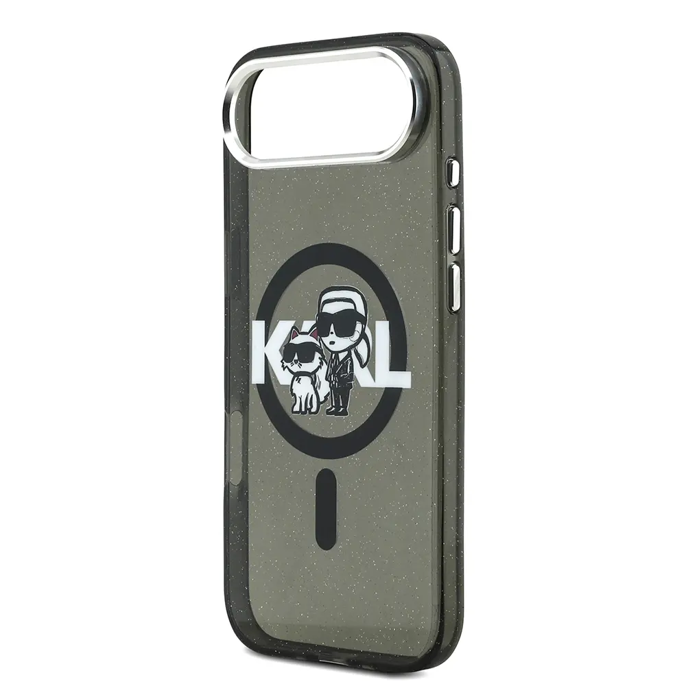 iPhone 17 Air Kılıf, Parlayan Simli Karl & Choupette Sketch Logo - Karl Lagerfeld