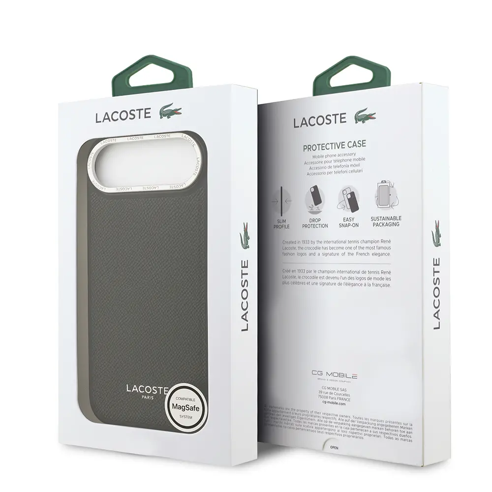 iPhone 17 Air MagSafe Uyumlu PU Deri Kılıf - Lacoste Champs Elysees