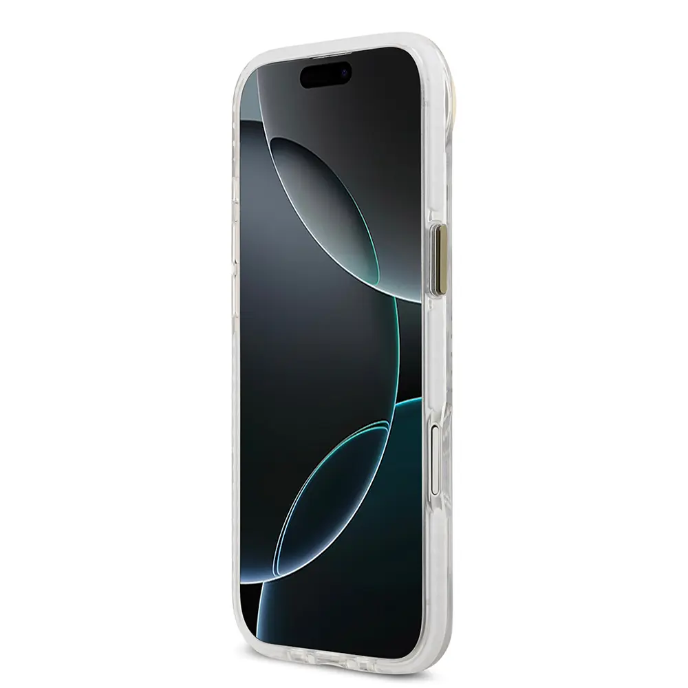 Apple iPhone 17 Air Kılıf Lacoste Orjinal Lisanslı M-safe Şarj Özellikli Gold Timsah Logolu Buzlu Kapak