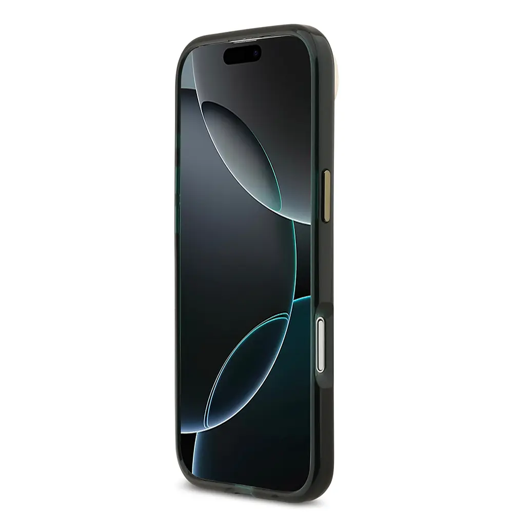 Apple iPhone 17 Air Kılıf Lacoste Orjinal Lisanslı M-safe Şarj Özellikli Gold Timsah Logolu Buzlu Kapak