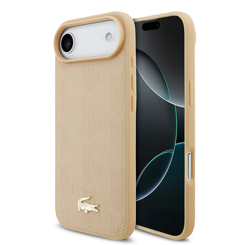 iPhone 17 Air MagSafe Uyumlu PU Deri Kılıf - Lacoste Monogram