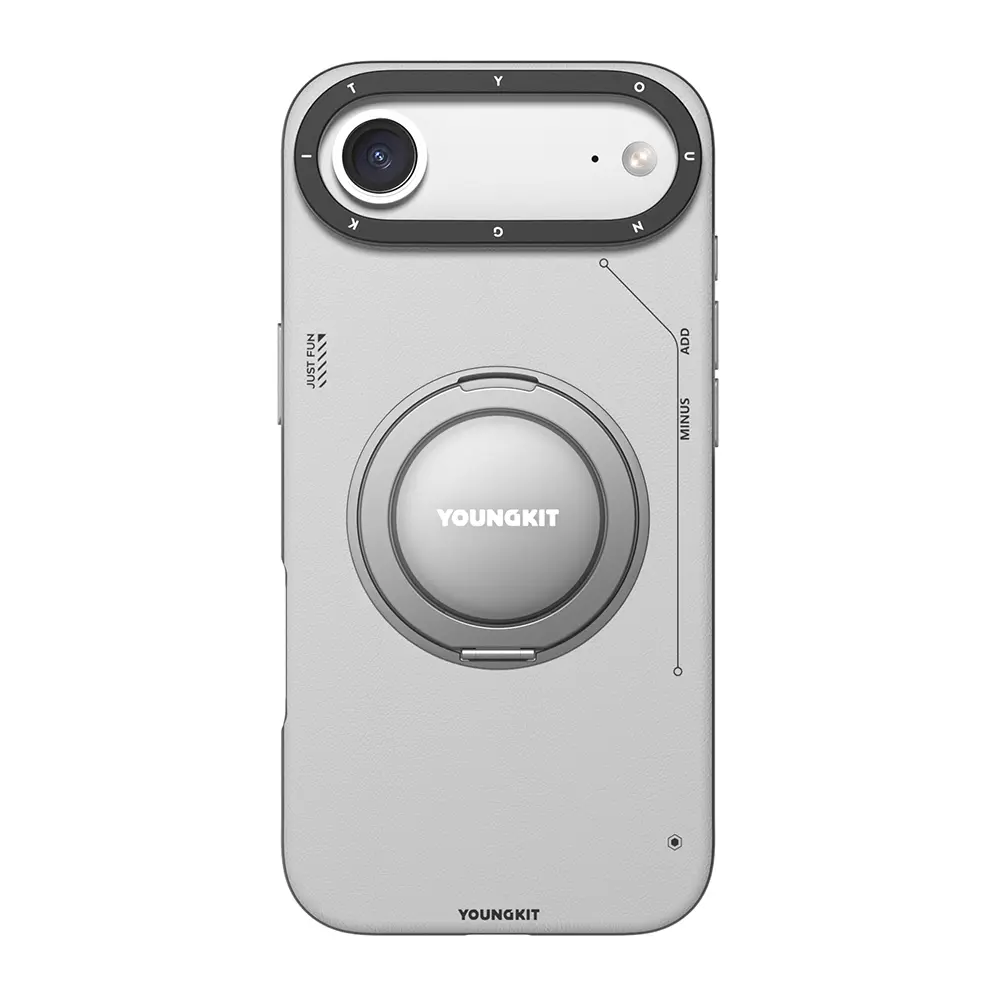 iPhone 17 Air MagSafe Uyumlu 360 Derece Standlı Mat Deri Kılıf - Youngkit Tech Leather