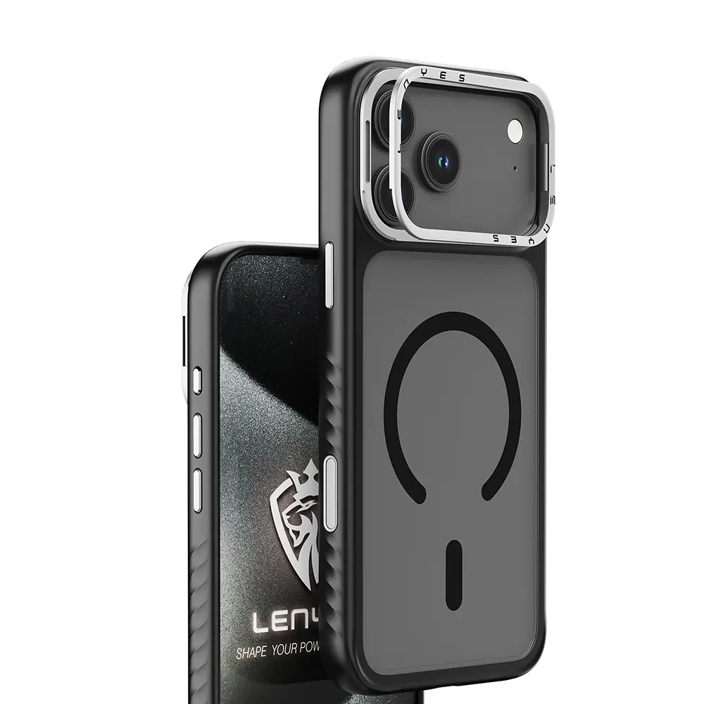 iPhone 17 Air MagSafe Uyumlu Metal Kamera Standlı Kılıf - Lenyes CK226
