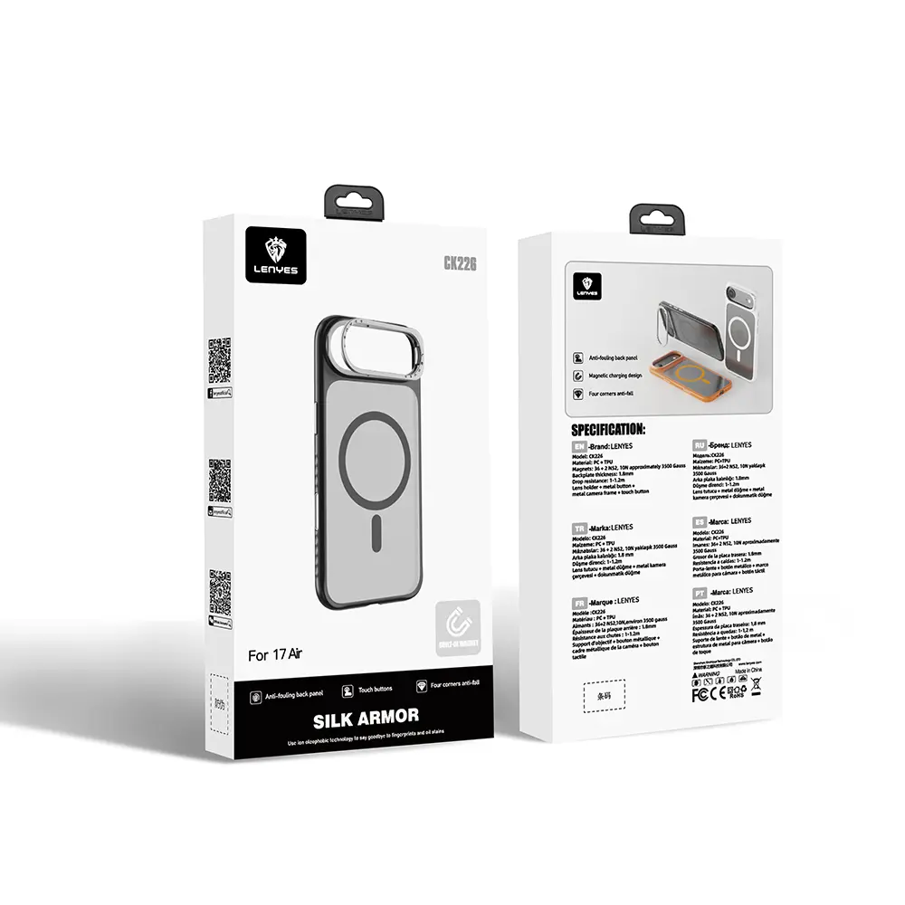 iPhone 17 Air MagSafe Uyumlu Metal Kamera Standlı Kılıf - Lenyes CK226
