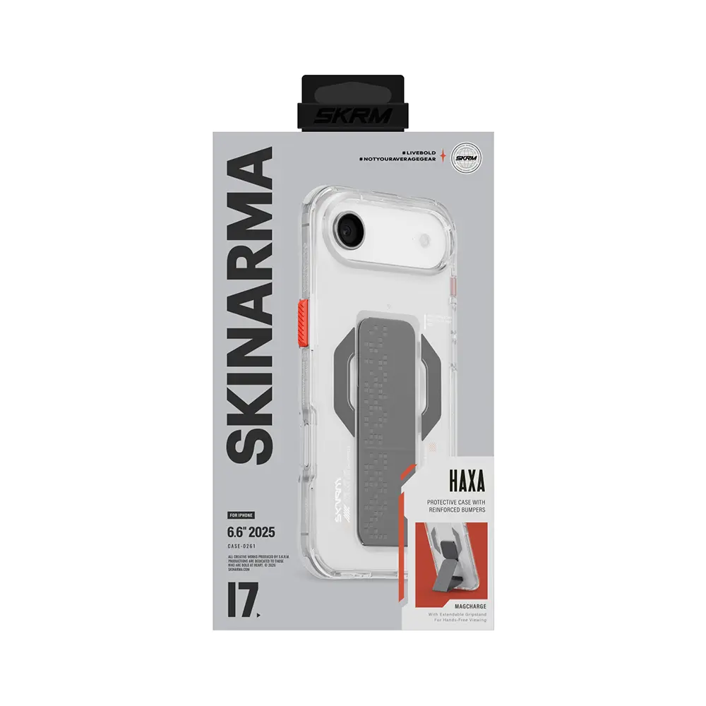 iPhone 17 Air MagSafe Uyumlu Standlı Şeffaf Kılıf - Skinarma Haxa
