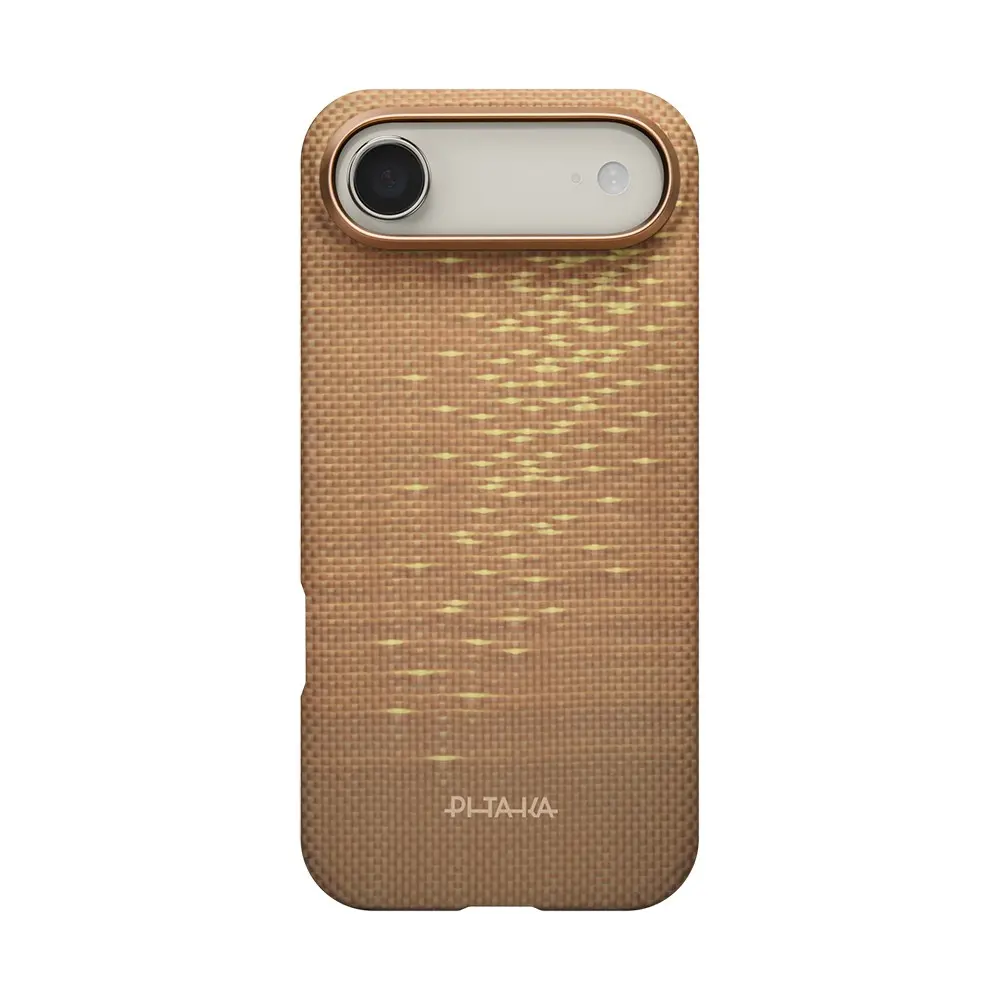 iPhone 17 Air MagSafe Uyumlu Aramid Fiber Kılıf - Pitaka Glints of Gold Ultra Slim