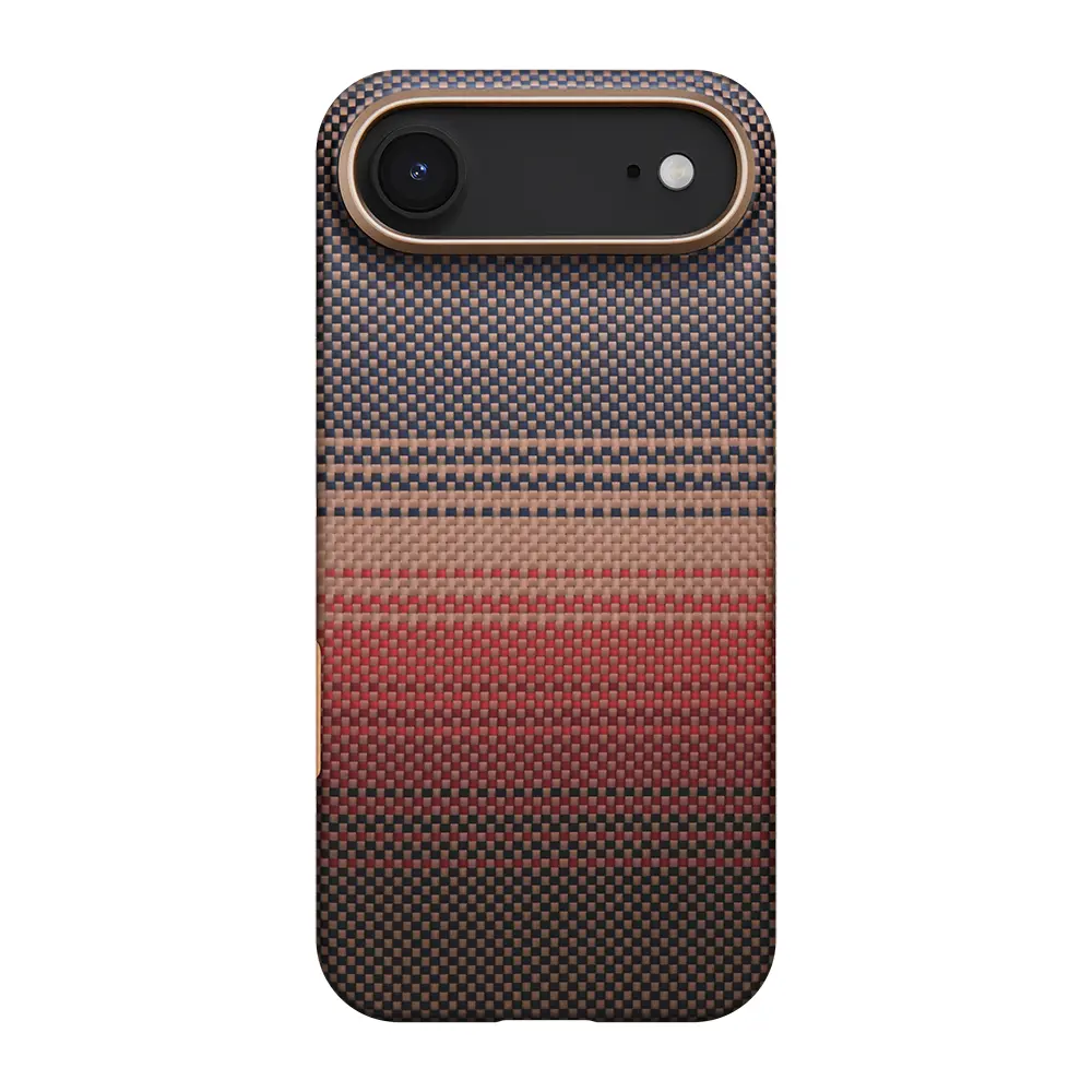 iPhone 17 Air MagSafe Uyumlu Aramid Fiber Kılıf - Pitaka Tactile Woven Sunset-Moonrise
