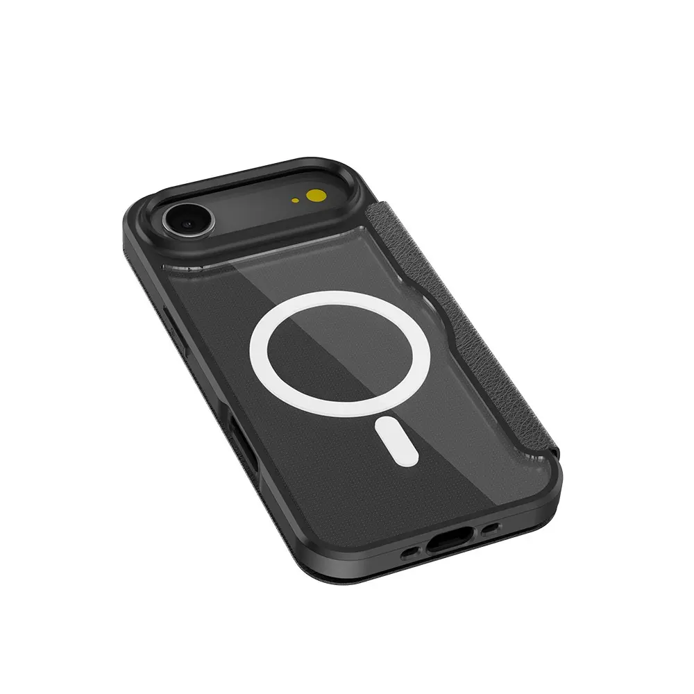 iPhone 17 Air MagSafe Uyumlu Şeffaf Kartlıklı Kapaklı Kılıf - Raptic Air Folio