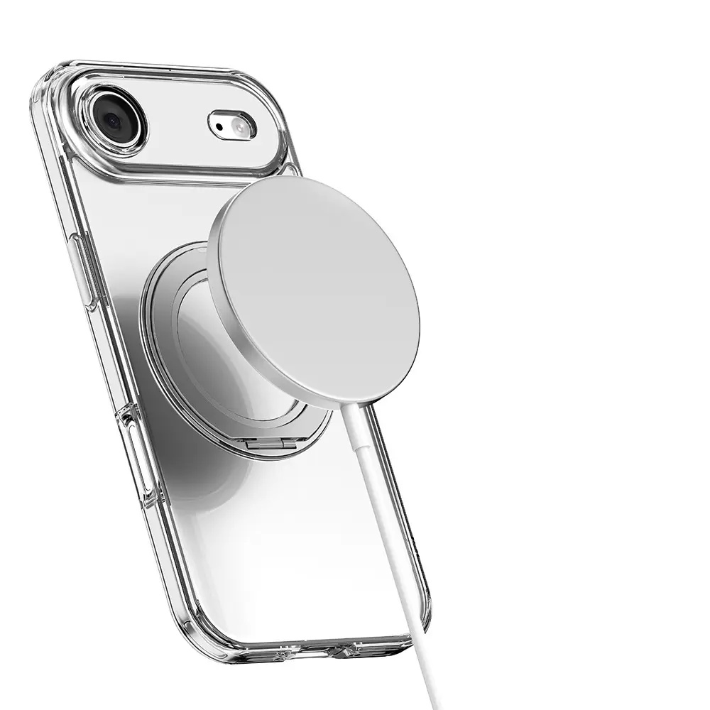 iPhone 17 Air MagSafe Uyumlu Standlı Şeffaf Kılıf - Mutural Fresh
