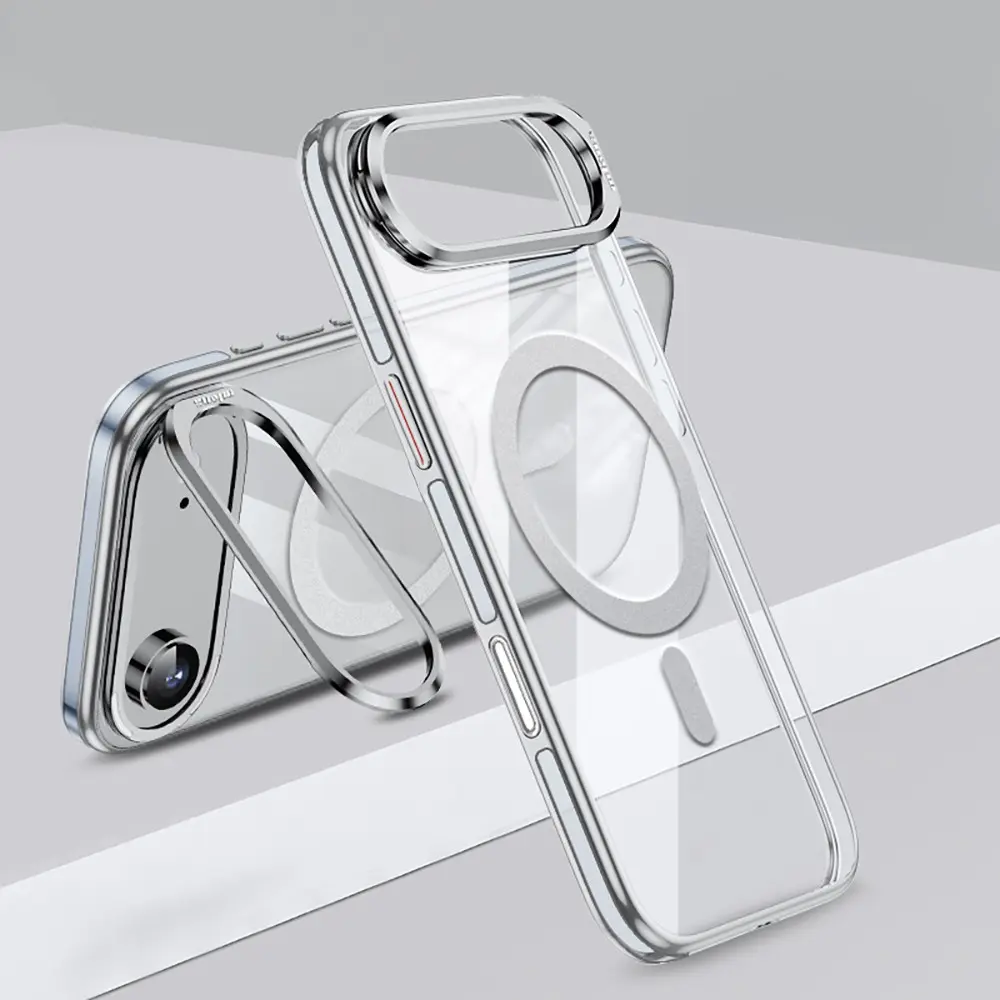 iPhone 17 Air MagSafe Uyumlu Standlı Şeffaf Kılıf - Wlons Efsane