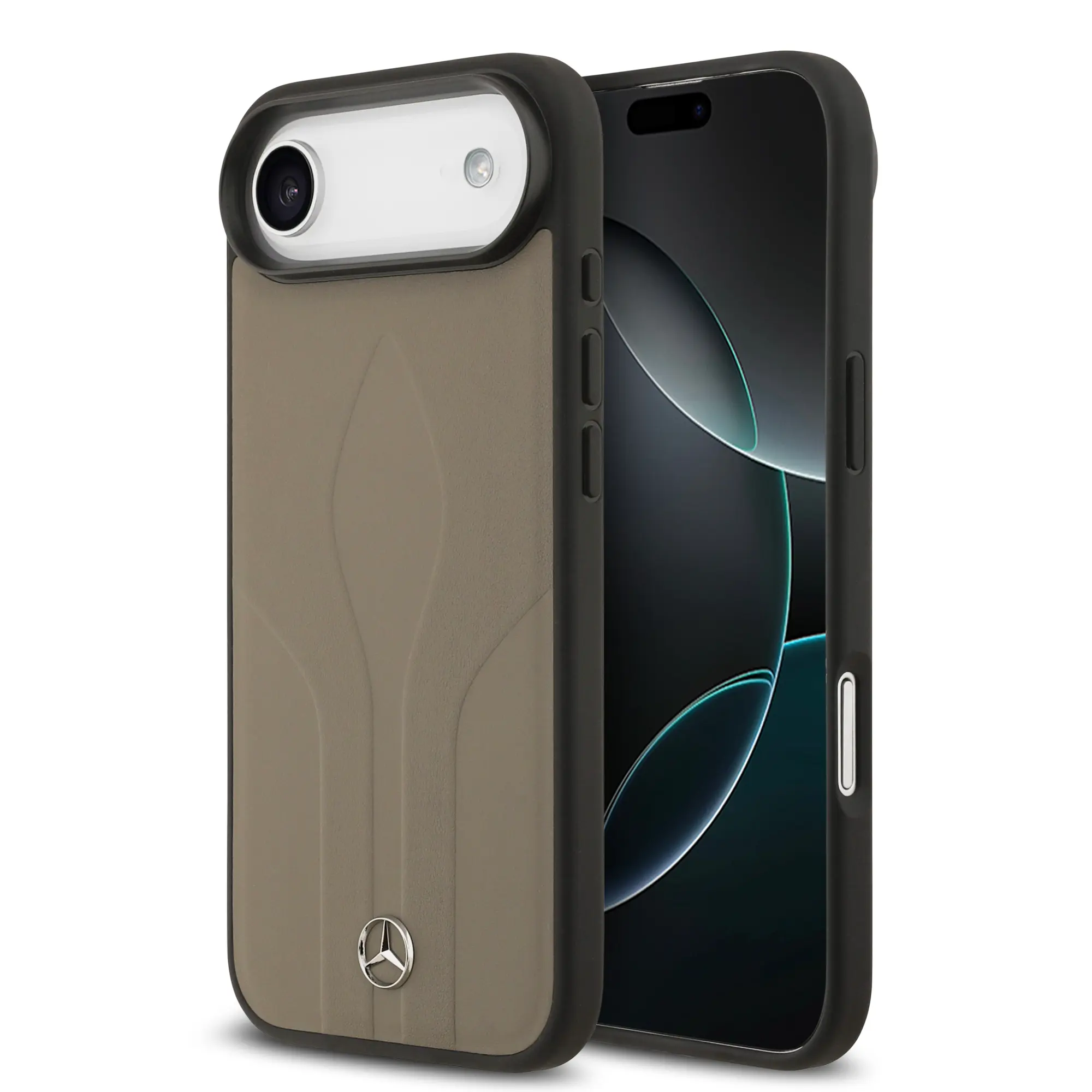iPhone 17 Air MagSafe Uyumlu Desenli Deri Kılıf - Mercedes Benz