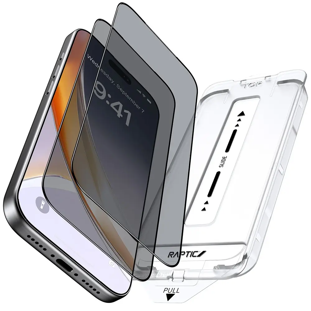 iPhone 17 Air Hayalet Ekran Koruyucu, 2 Adet ve Uygulama Aparatlı - Raptic Air Glass 2.5D