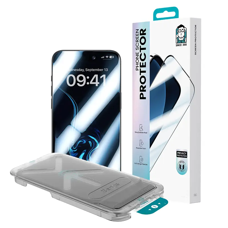iPhone 17 Gizlilik Ekran Koruyucu, 0.3 mm Temperli Cam - Benks Ultra Shield