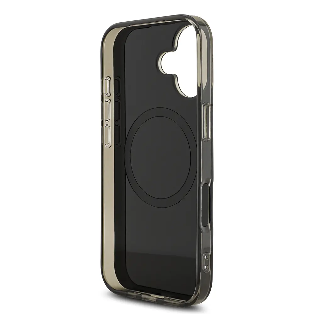 Apple iPhone 17 Kılıf AMG Orjinal Lisanslı M-safe Şarj Özellikli IML Baskı Logolu Çift Katmanlı Bow Lines Kapak