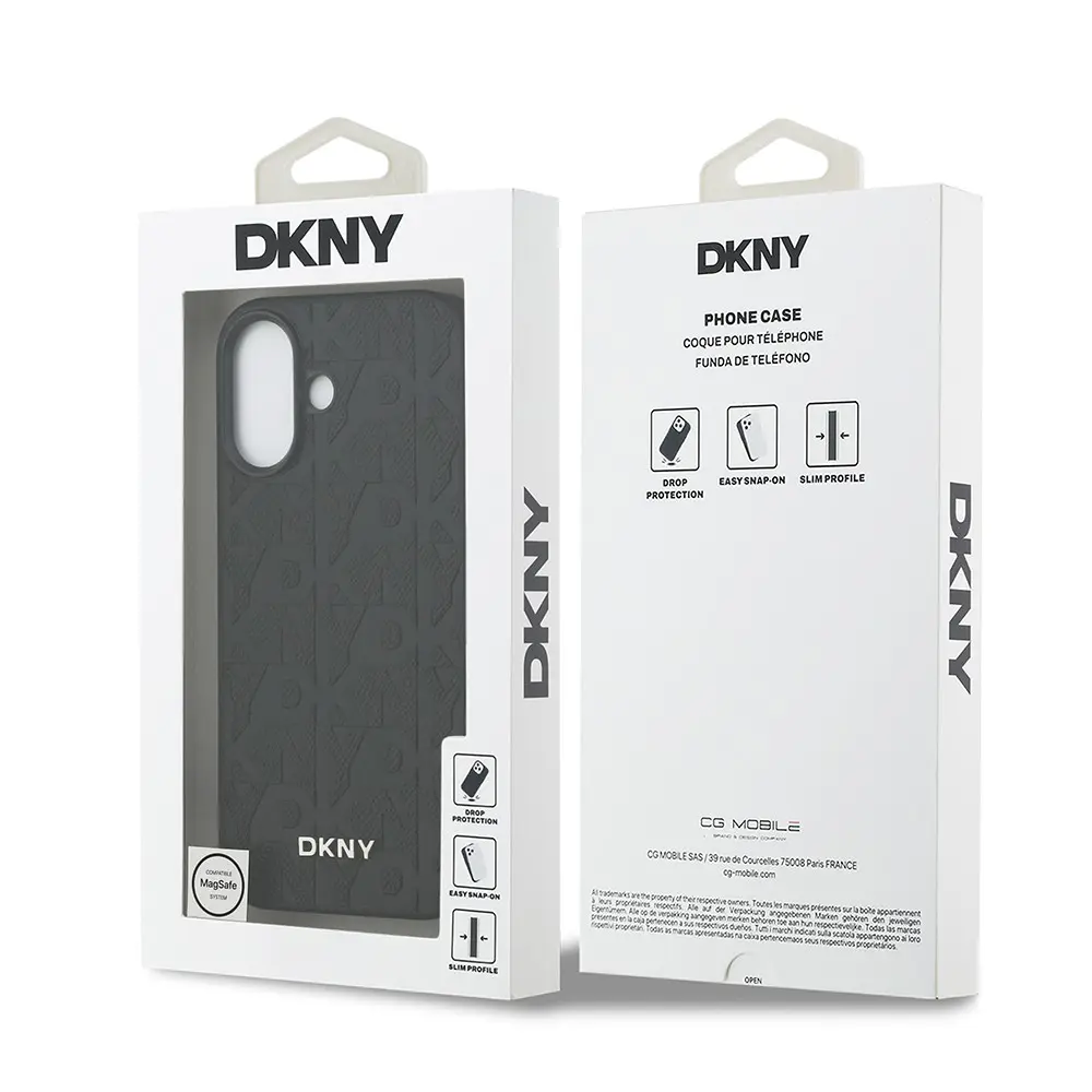 iPhone 17 MagSafe Uyumlu 3D Grid Desenli Kılıf - DKNY Lisanslı