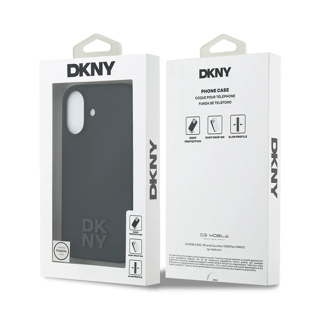 iPhone 17 MagSafe Şarj Özellikli Silikon Kılıf - DKNY Siyah