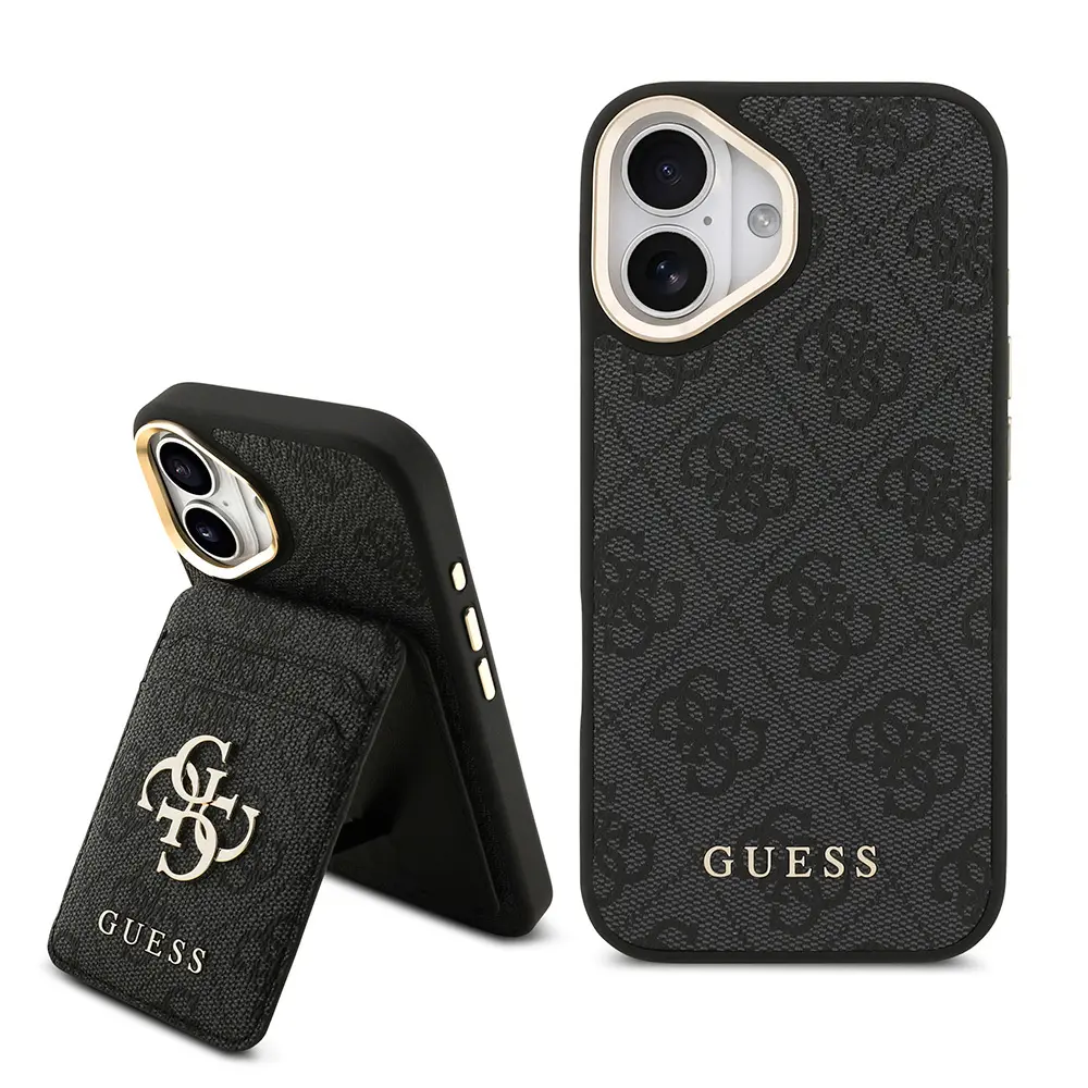 iPhone 17 MagSafe Uyumlu Kartlıklı Kılıf - Guess 4G Metal Logo