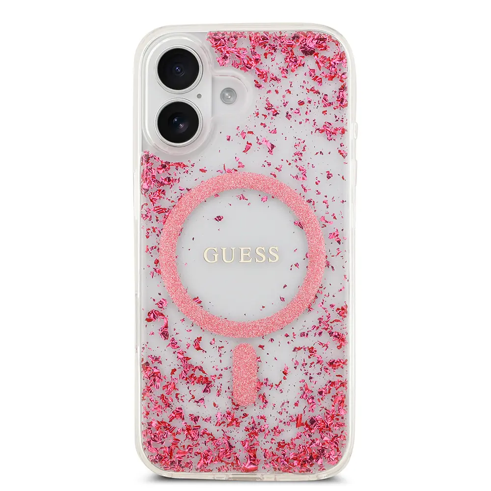 iPhone 17 MagSafe Uyumlu Şeffaf Kılıf - Guess Resin Bottom