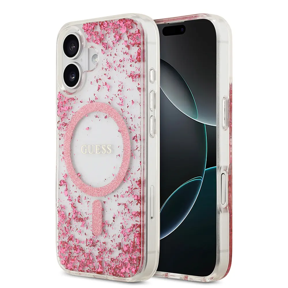 iPhone 17 MagSafe Uyumlu Şeffaf Kılıf - Guess Resin Bottom