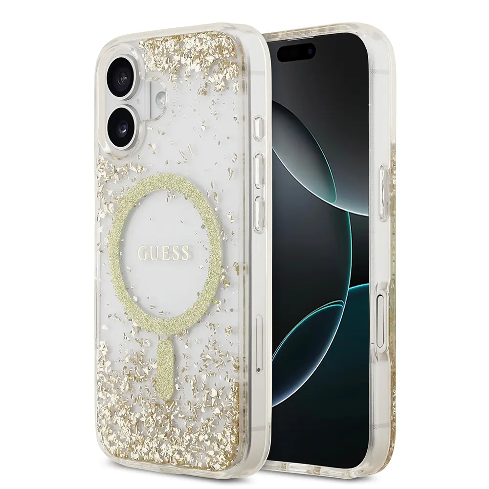 iPhone 17 MagSafe Uyumlu Şeffaf Kılıf - Guess Resin Bottom