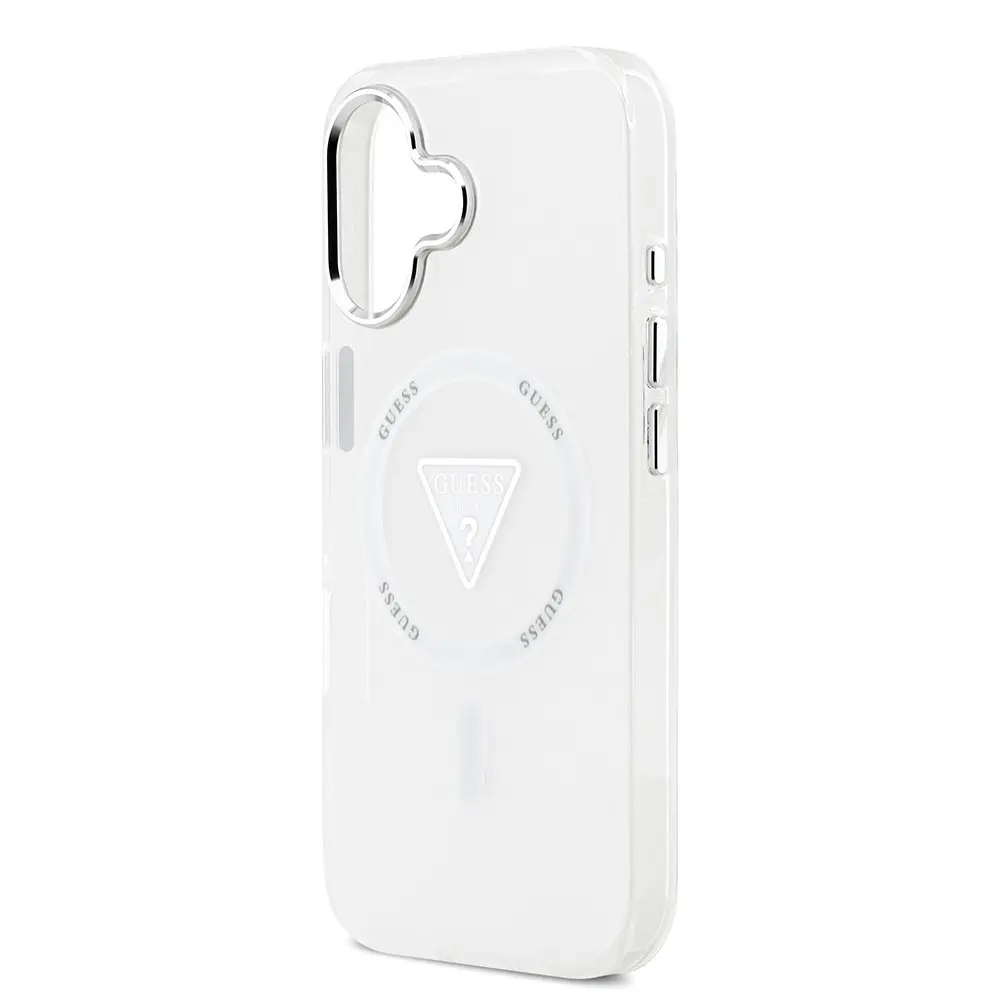 iPhone 17 MagSafe Uyumlu Şeffaf Kılıf - Guess Üçgen Logolu