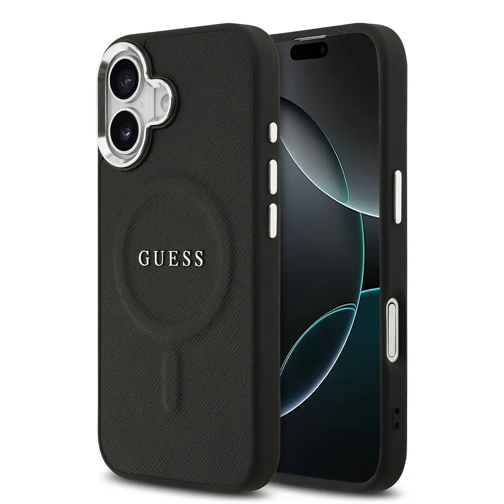 iPhone 17 MagSafe Uyumlu PU Deri Kılıf - Guess Klasik Logolu