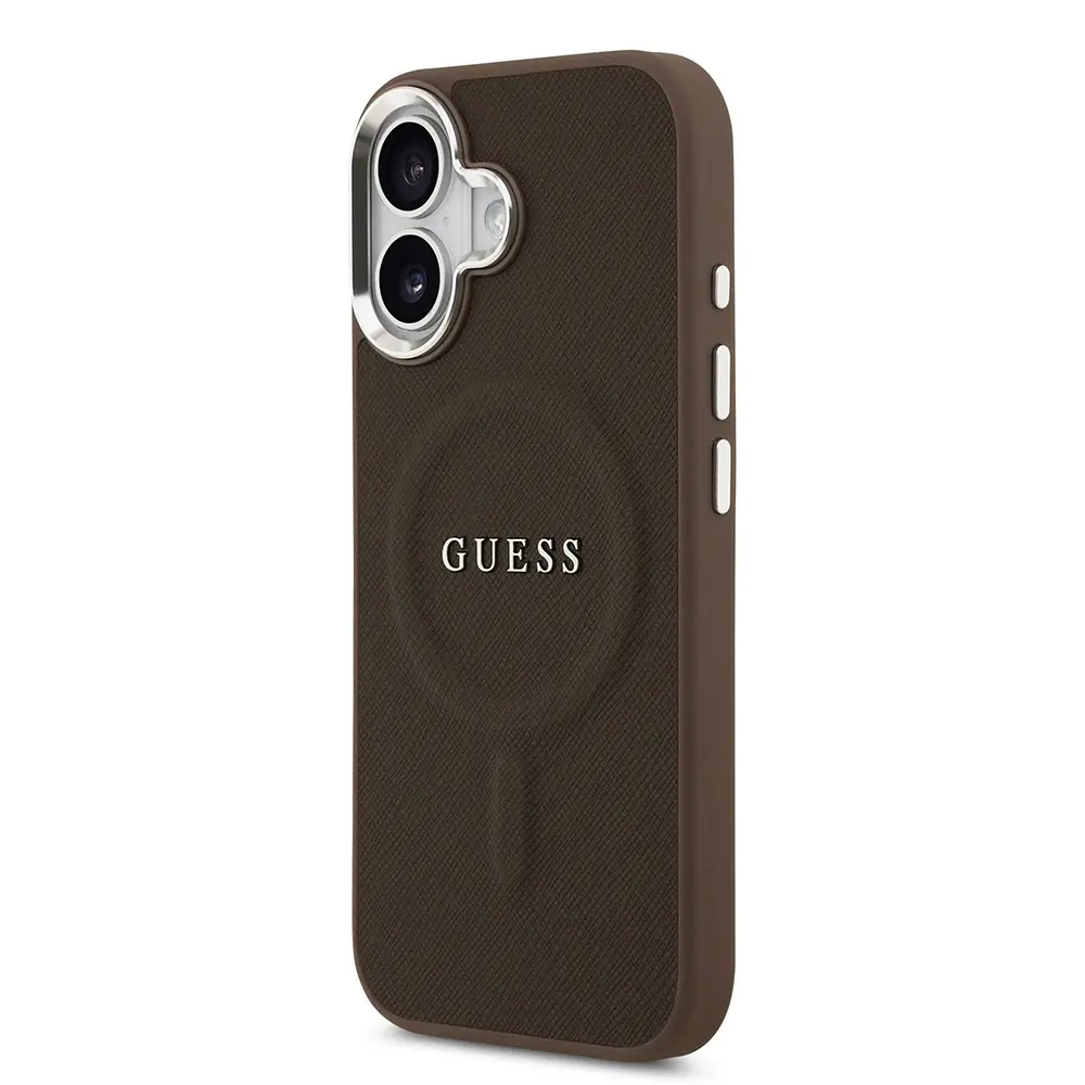 iPhone 17 MagSafe Uyumlu PU Deri Kılıf - Guess Klasik Logolu