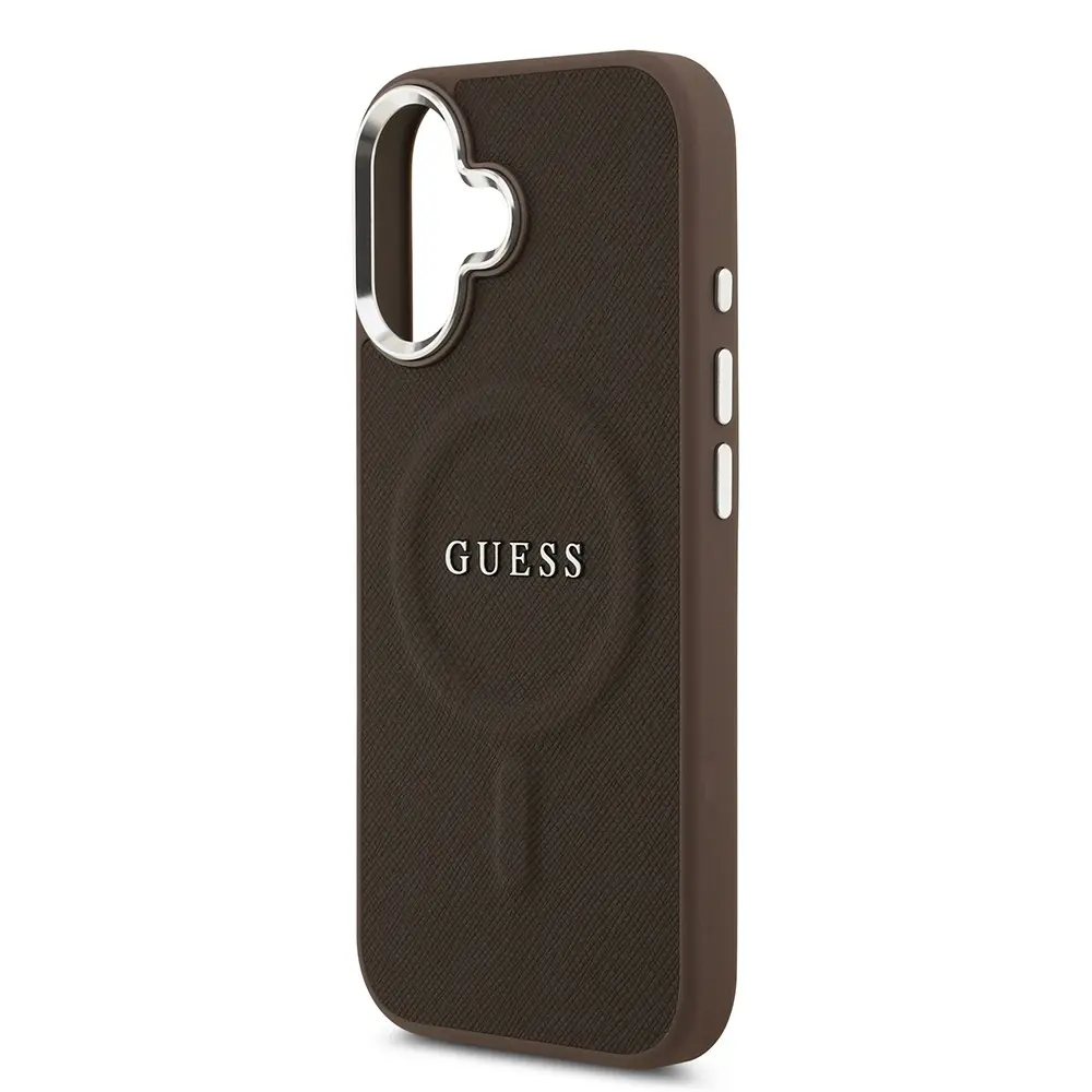 iPhone 17 MagSafe Uyumlu PU Deri Kılıf - Guess Klasik Logolu