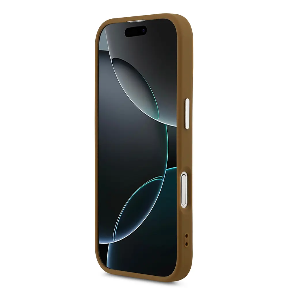 Apple iPhone 17 Kılıf Guess Orjinal Lisanslı M-safe Şarj Özellikli PU Deri Metal Kamera Çerçeveli Üçgen Logolu Kapak