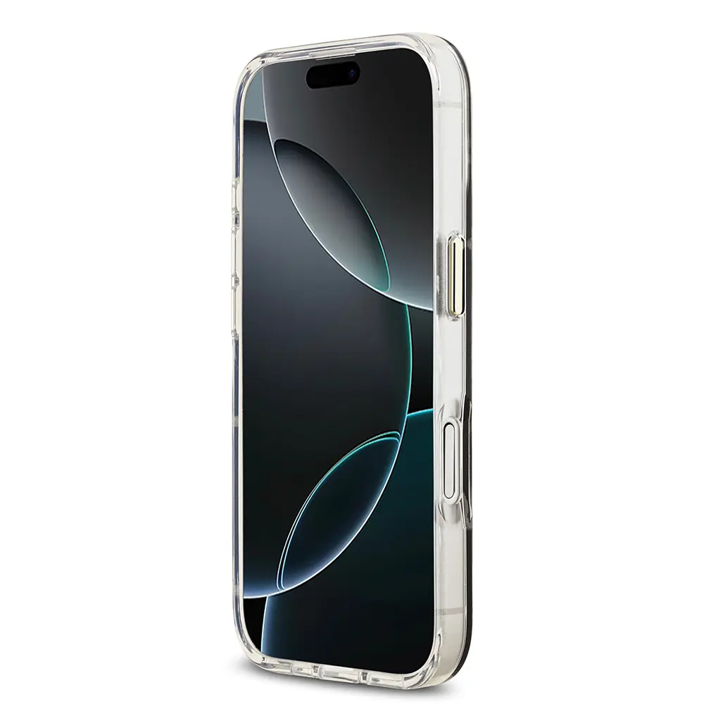 Apple iPhone 17 Kılıf Guess Orjinal Lisanslı Metal Kamera Çerçeveli Simli Aynalı Kapak