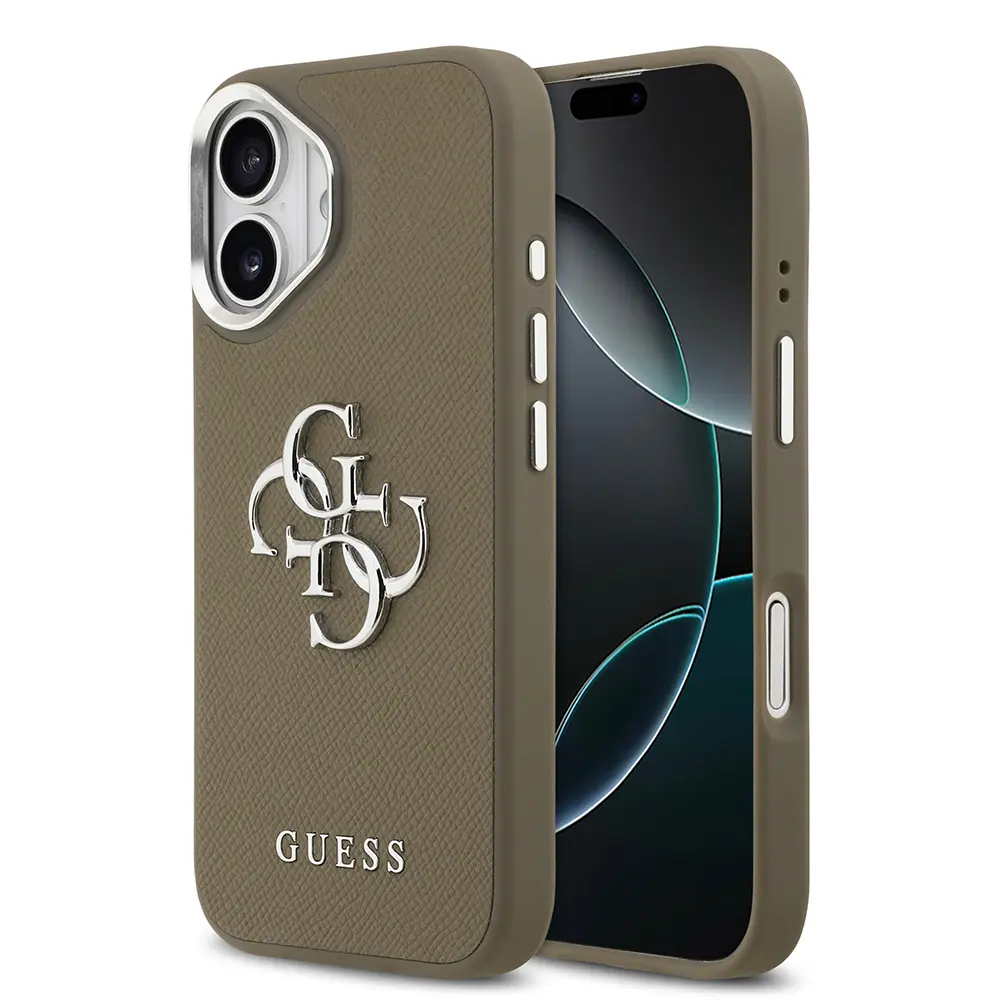 iPhone 17 Uyumlu Kılıf - Guess Grained 4G Büyük Logolu Kapak