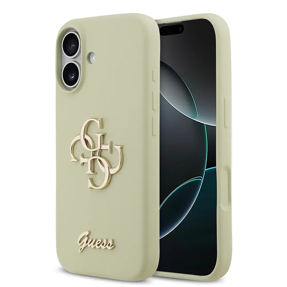 iPhone 17 Kabartmalı Guess Logolu Grained Kılıf - Guess
