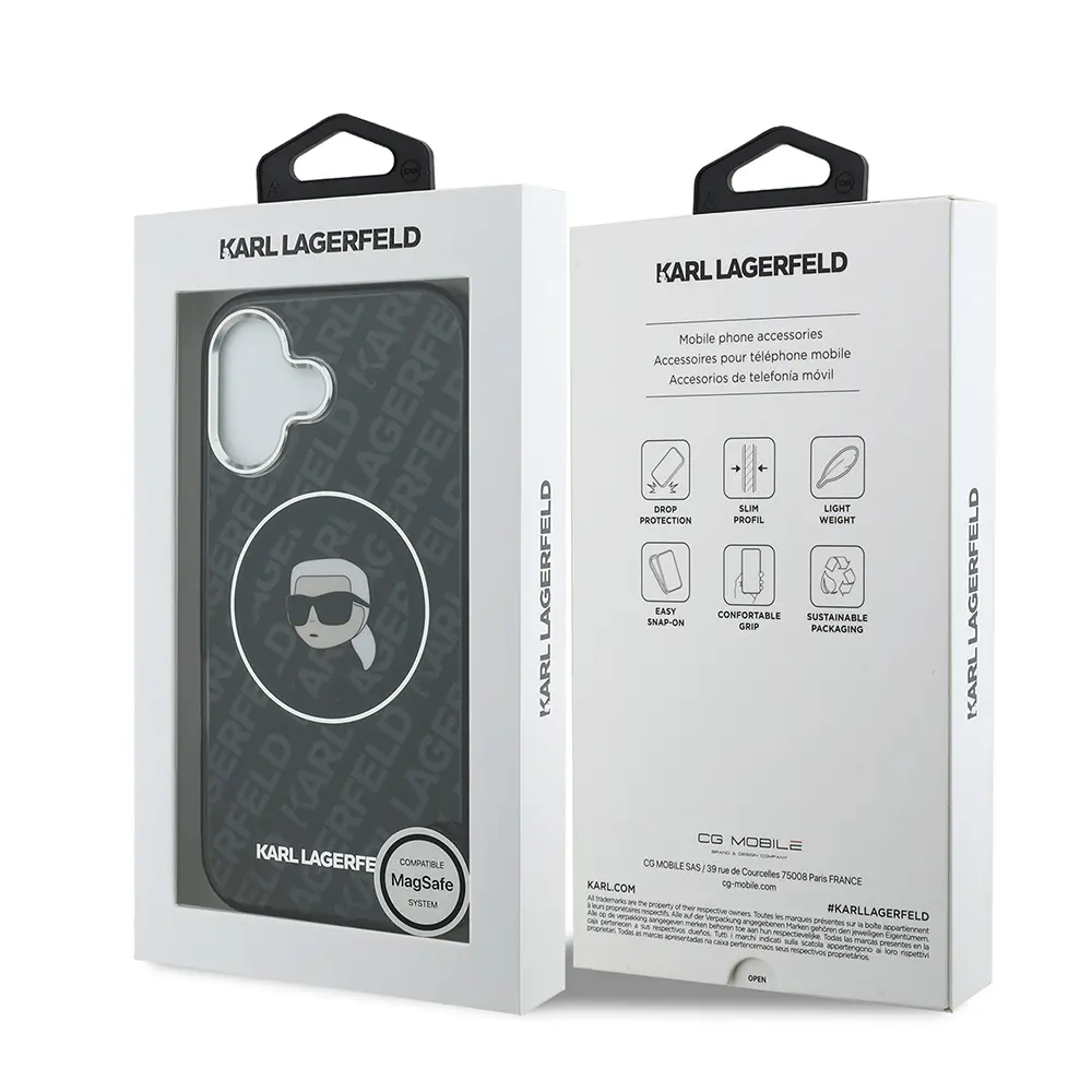 iPhone 17 Kılıf, Lisanslı IML Baskılı KL Heads Kapak - Karl Lagerfeld