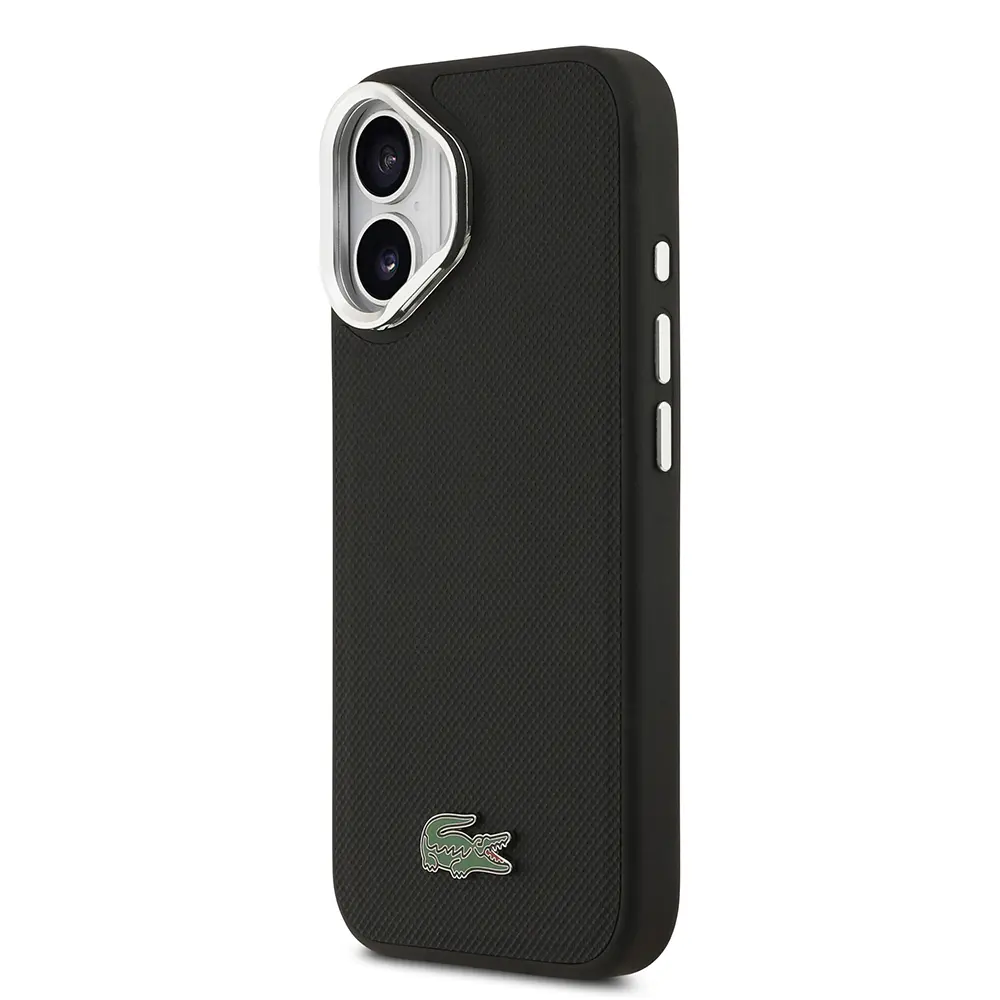 iPhone 17 MagSafe Uyumlu Standlı Kılıf - Lacoste PU Pike Desenli