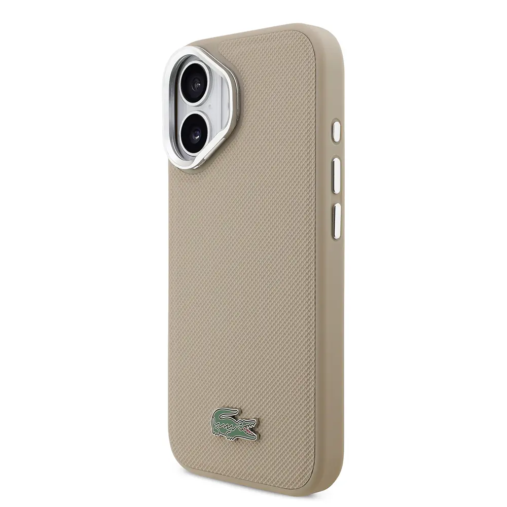 iPhone 17 MagSafe Uyumlu Standlı Kılıf - Lacoste PU Pike Desenli