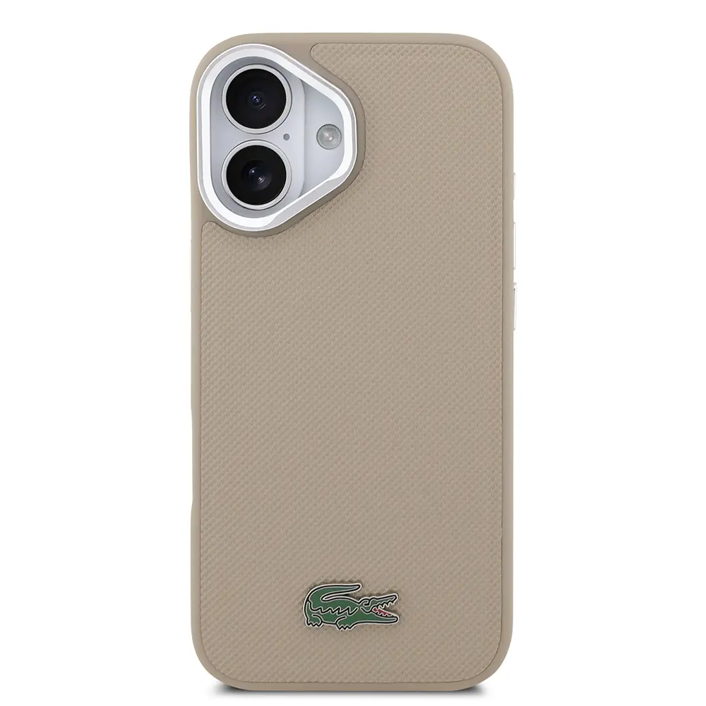 iPhone 17 MagSafe Uyumlu Standlı Kılıf - Lacoste PU Pike Desenli