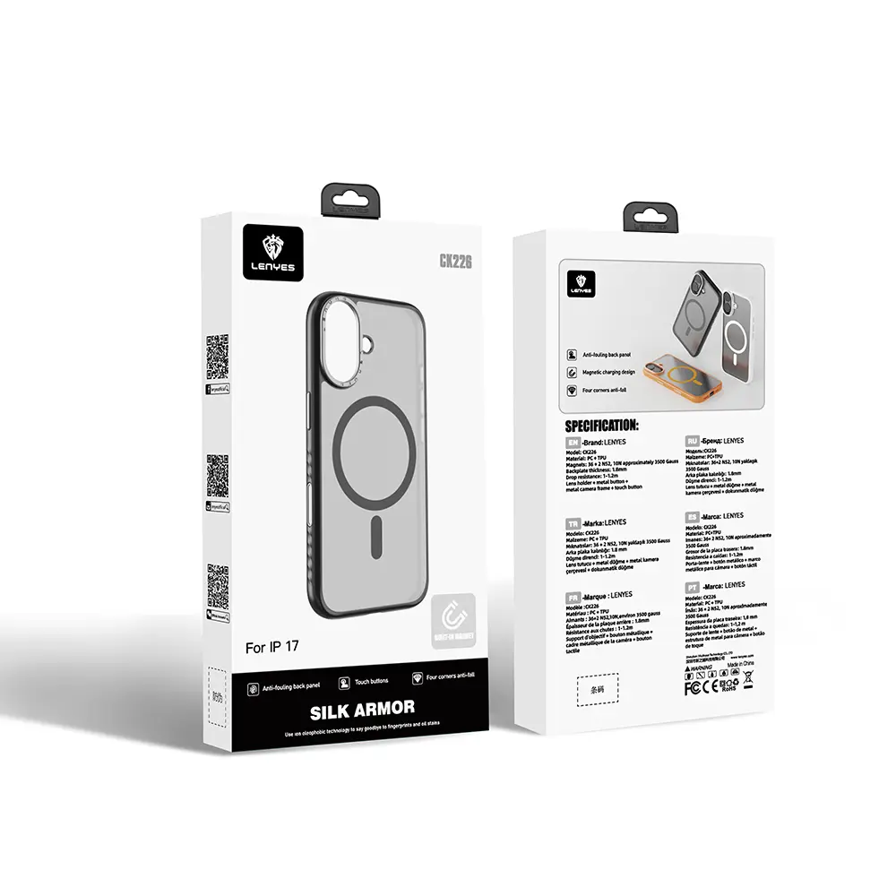 iPhone 17 MagSafe Uyumlu Metal Kamera Standlı Kılıf - Lenyes CK226
