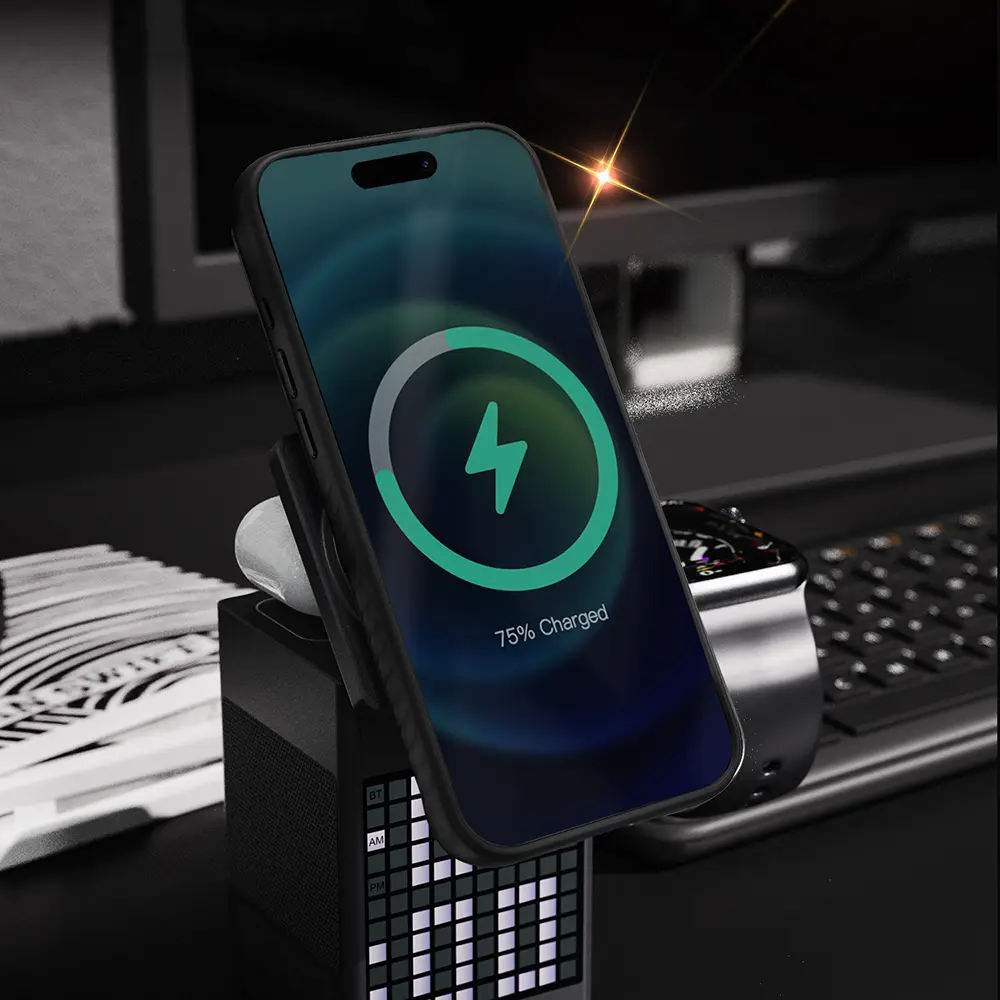 iPhone 17 MagSafe Uyumlu Metal Standlı Kılıf - Lenyes CK225
