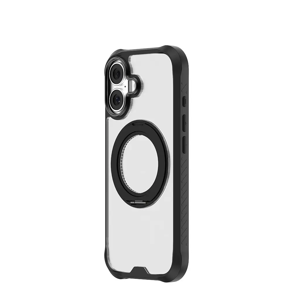iPhone 17 MagSafe Uyumlu Parmak Halkalı Standlı Kılıf - Mutural Obsidian