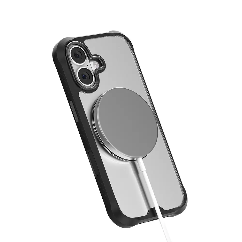 iPhone 17 MagSafe Uyumlu Parmak Halkalı Standlı Kılıf - Mutural Obsidian