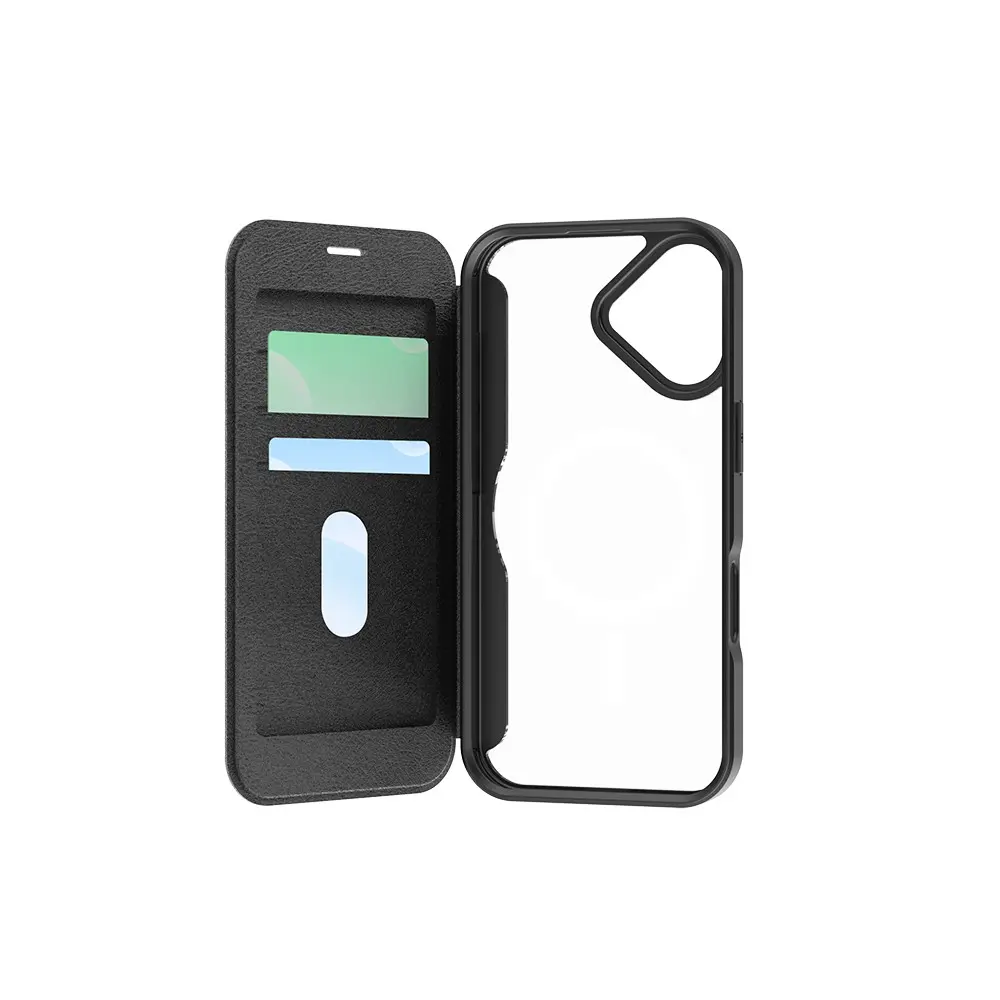 iPhone 17 MagSafe Uyumlu Şeffaf Kartlıklı Kapaklı Kılıf - Raptic Air Folio