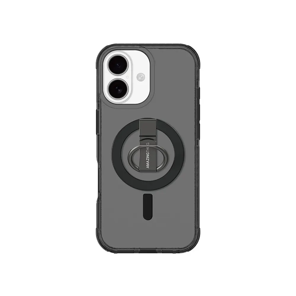 iPhone 17 MagSafe Uyumlu Yüzük Standlı Şeffaf Kılıf - Amazingthing Titan Pro