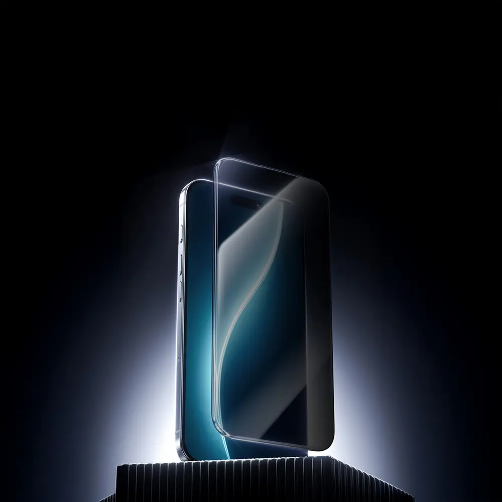 iPhone 17 Pro Hayalet Ekran Koruyucu, Uygulama Aparatlı - Benks Glass Warrior Privacy