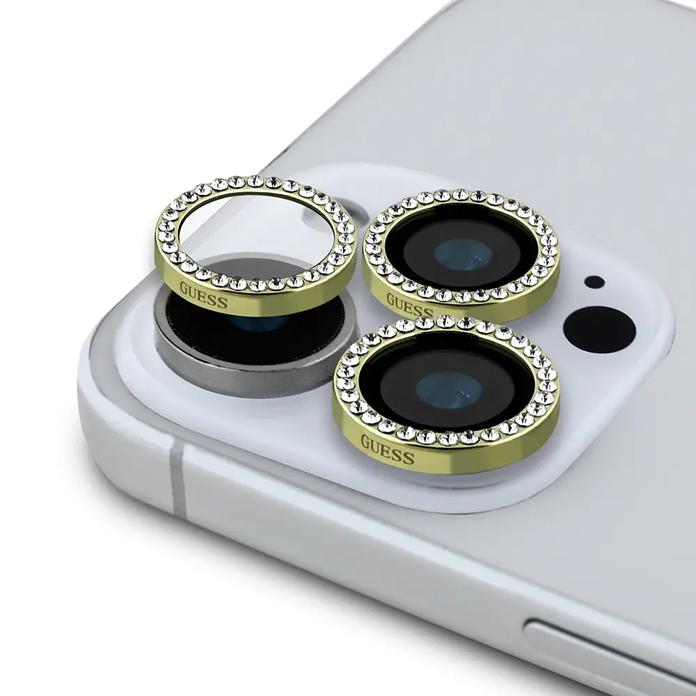 iPhone 17 Pro Rhinestone Taşlı Kamera Lens Koruyucu - Guess Lisanslı