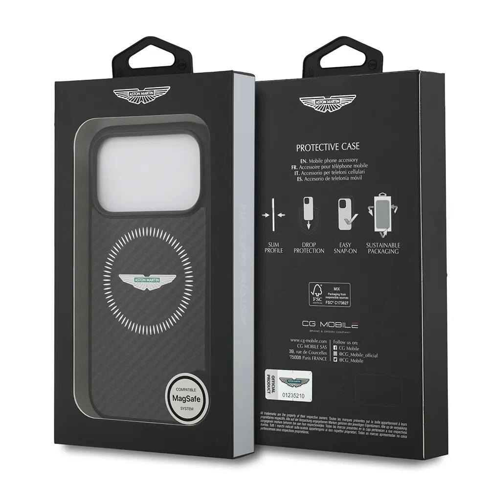 iPhone 17 Pro MagSafe Uyumlu Karbon Fiber Kılıf - Aston Martin