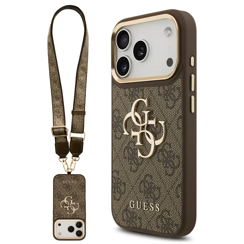 iPhone 17 Pro Askılı Kılıf, Büyük Metal Logo - Guess 4G