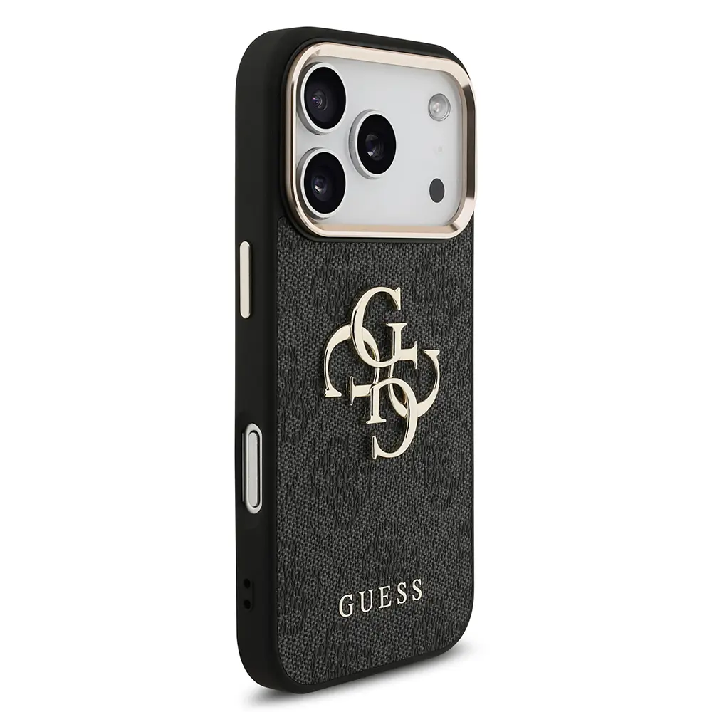 iPhone 17 Pro Guess Lisanslı Gold Metal Kamera Çerçeveli Kılıf